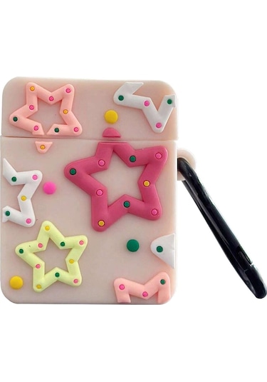 Microsonic Airpods Uyumlu 1. Nesil / 2. Nesil Kılıf Figürlü Silikon Crtn-fgr-rnk-yldz