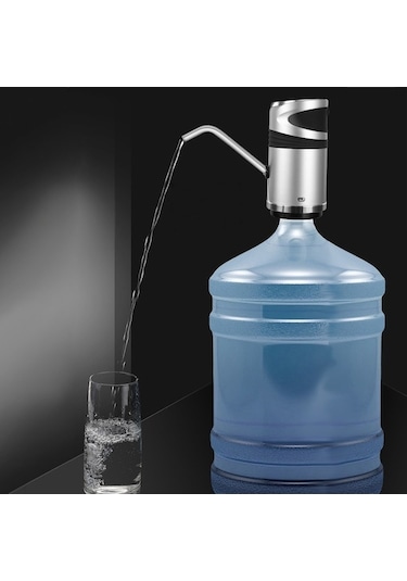 Novahub Paslanmaz Çelik Şarjlı Damacana Su Pompası Gri