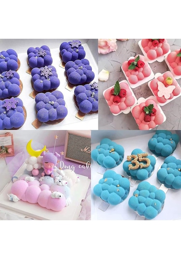 Bubble Cloud Silikon Kalıp Kare Bulut Silikon Kalıp 3d Bulut Sili Beyaz