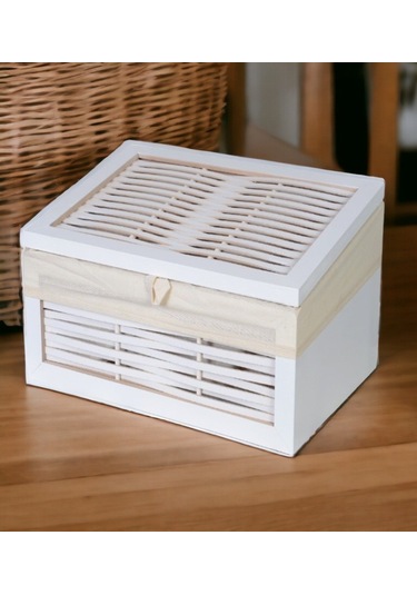 Ahşap Ekmeklik Yıkanabilir Bezli Beyaz