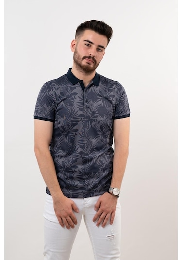 Polo Yaka Slimfit Desenli Erkek T-Shirt