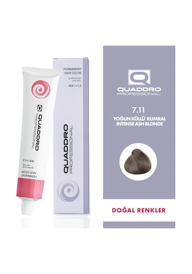 Quaddro Professıonel Saç Boyası 7.11 Yoğun Küllü Kumral 100 Ml
