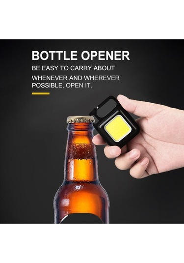 Mini El Feneri Şarj Edilebilir Parlama Cob Anahtarlık Işık Usb Şarj Acil Durum Lambaları Led Çalışma Işığı Taşınabilir Açık Kamp Işık Siyah