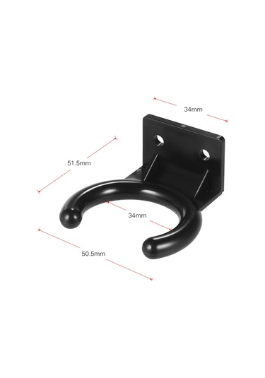 Reedark Kablosuz Mikrofon Duvara Monte Askısı - Siyah Plastik, 34mm İç Çap, 4mm Vidalı