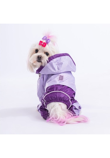 Pawstar Lila Mor Bicolor Köpek Tulum Yağmurluğu