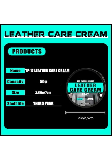 Araba Deri Koltuk Bakım Kremi İç Deri Temizleme Bakım Bakım Kaplama Temizleme Kremi 50g,jwcwsq