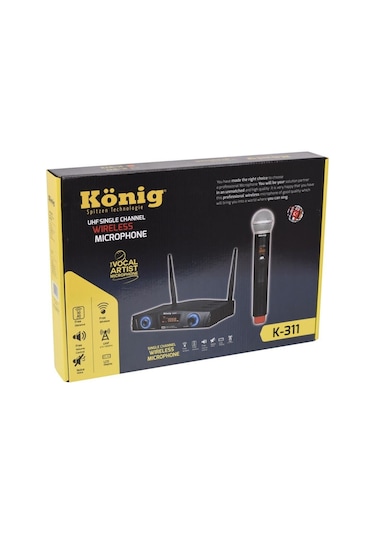 König K-312 Çift El Kablosuz Telsiz Mikrofon