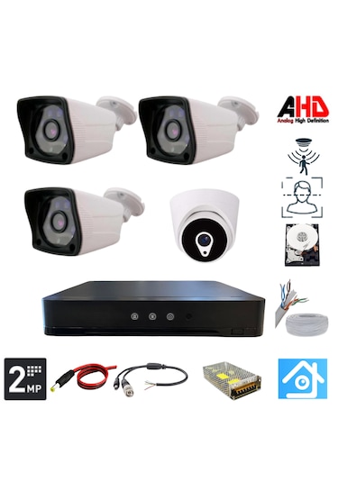 Arna 1 İç 3 Dış 2mp 4 Kameralı 1 Tb Hdd Dahil Ahd Güvenlik Seti
