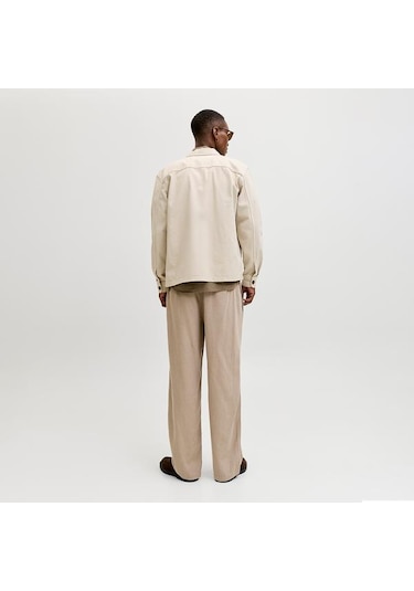 Jack&jones Bill Andros Vis Linen Blend Jogger Erkek Bej Pantolon