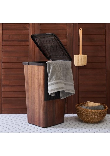 Qutu Çamaşır Sepeti - Siyah - 55 Lt Siyah