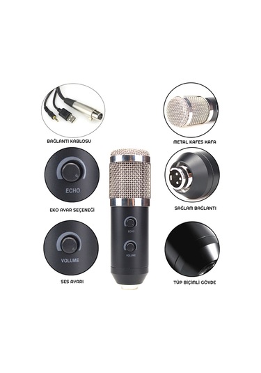 Exeo BM900 Ekolu Profesyonel Youtuber Stüdyo Kayıt Mikrofonu
