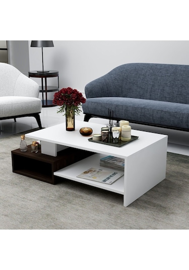 Dux Dekoratif Orta Sehpa Beyaz - Ceviz