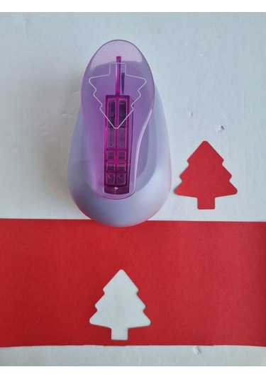 Dev Jumbo Boy 8 Cm Kesen Şekilli Delgeç Ağaç Desenli Şekilli Kesen Punç Çok Renkli