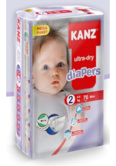 Kanz Ultra-Dry Diapers Bebek Bezi 2 Numara Mini 76 Adet