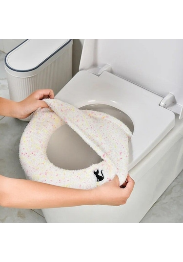 Pembe Klozet Mat Evrensel Ev Kış Tuvalet Koltuk Minderi Tuvalet Kapağı Yıkanabilir