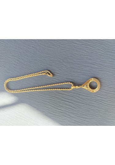 22ayar Altın Kaplama Çeyrek 60cm Kolye 3mm Halat Zincir Altın