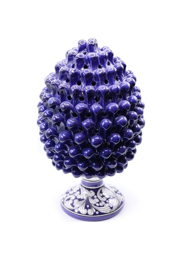 Dekoratif Kozalak Büyük Boy Mavi