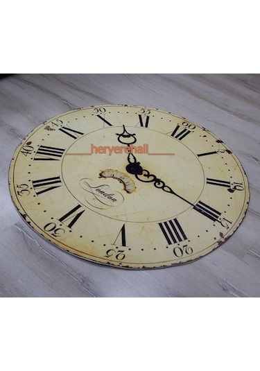 Foto Baskılı Halı Artist Saat Oval 140X220 Cm Çok Renkli
