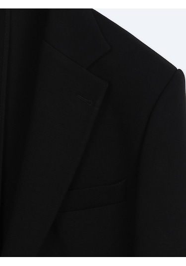 Kip Siyah Çizgili Modern Fit Örme Takım Elbise