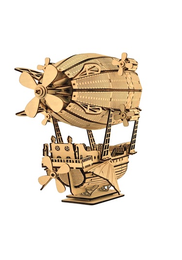 Zeppelin Ahşap Maket Seti Dıy 3d Puzzle Steampunk Hava Gemisi Koleksiyoner Modeli 316 Parça