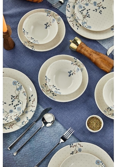 Cooker 24 Parça Porselen Yemek Takımı - 6 Kişilik Beyaz