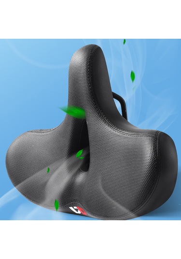 Yunboo Ergonomik Bisiklet Jantı, Geniş Yumuşak Dikişli, Çift Şok Emici Top, Mountain/road Bisikletleri İçin Siyah Orta Boy, Havlu Tasarım + Rüzgar Engeli Siyah