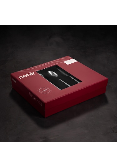 Nehir Gloria Sade 12 Kişilik 84 Parça Kutulu Çatal Kaşık Bıçak Takımı Gri