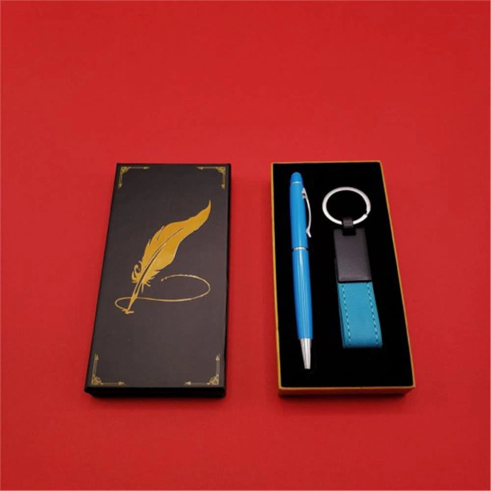 Kişiye Özel Kalem Anahtarlık Tüylü Kutulu Set Turkuaz