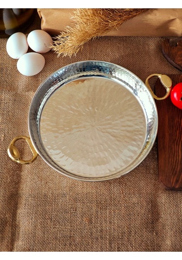 Modabakır İç Dış Kalaylı Kalın Gerçek Bakır Tava, Yumurta Sahani 27 Cm Model:4552589 Bakır