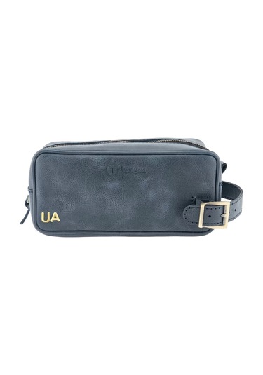 Twingold İsme Özel Dopp Kit Kişisel Bakım Ve Seyahat Çantası - %100 Rainbow Deri - Ac14004 - Lacivert Lacivert
