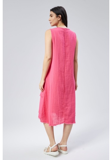 Muslin Elbise Yazın Vazgeçilmesi Pembe