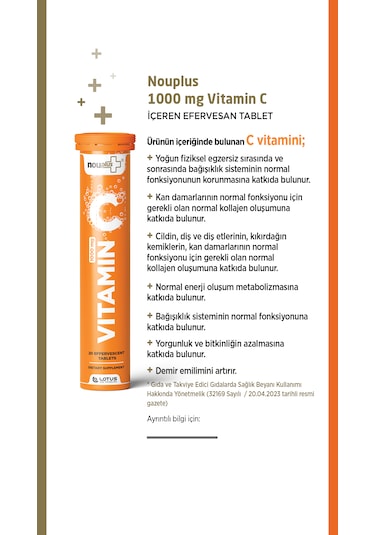 Nouplus Vitamin C 20 Efervesan Tablet