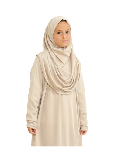 İki Parça Çocuk Elbisesi Seti Eşarp İle Takım Taş