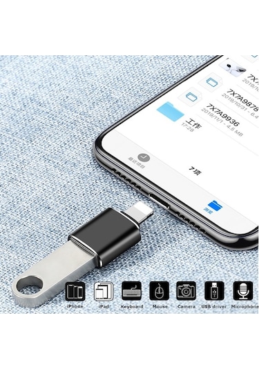 Grc Accessory iPad - iPhone Uyumlu Lightning OTG Flash USB Adaptör Çevirici
