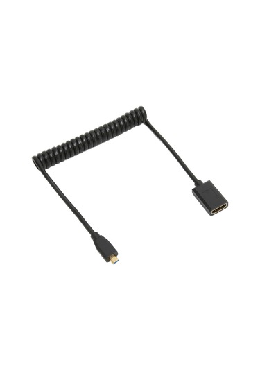 Hd Multimedya Arayüz Kablosu Mikro - Dişi 8k 60hz 48gbps Spiral Video Adaptör Kablosu Tablet Tv Kamera İçin