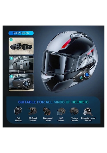 Vothoon Q28 Motosiklet Kask Bluetooth Kulaklık