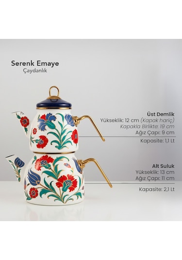 Serenk Emaye Çaydanlık 3.2 Lt Çok Renkli
