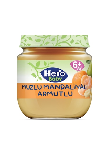 Hero Baby Muzlu Mandalinalı Armutlu 6+ Ay Kavanoz Maması 125 G