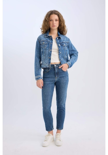 DeFacto Regular Fit Jean Ceket D8665AX25SPNM28 Mavi