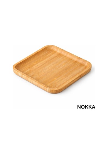 2 Adet Bambu Kare Servis Tabağı 20x20 Cm Renksiz