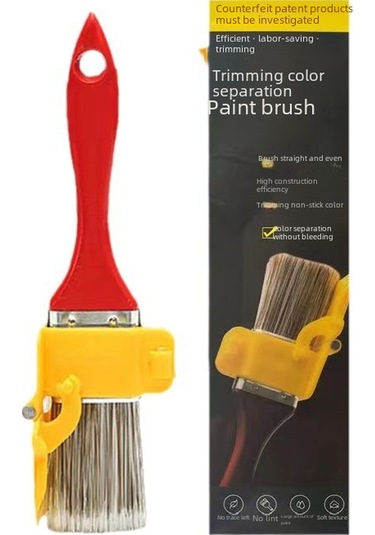 Aubyhe Ev Dekorasyonu İçin Çift Renkli Nylon Boya Fırçası - Köşe Ve Kenar Tamiri, 1.5 İnç Hassas Uygulama Aracı Kırmızı+turuncu