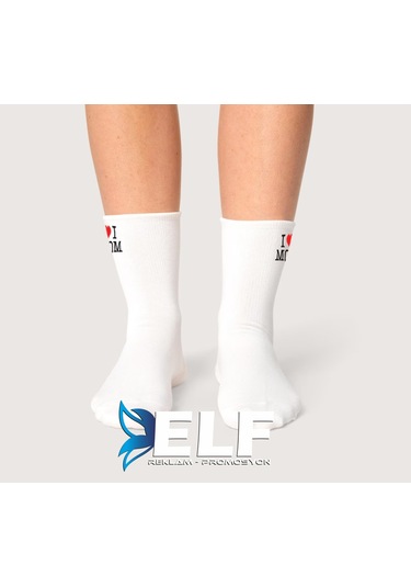 Kişiye Özel Yazılı Çorap Beyaz