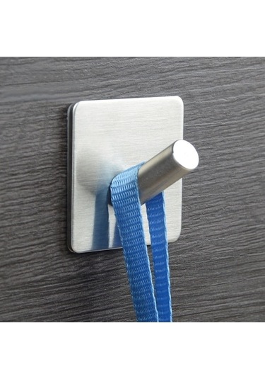 Tek Sones Paslanmaz Kancalı Eğimli Deliksiz Çelik Banyo Askılık Em Diğer Diğer