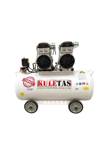 Kuletaş 100 Litre Sessiz Yağsız Hava Kompresörü 3 Hp Yerli Üretim
