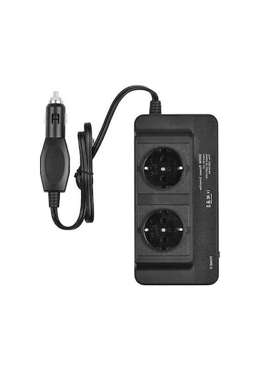 Diğer 200w İnvertör Araba İçin 12v Dc'den 220v Ac Dönüştürücü 2 Çıkış + 4 Usb Port Siyah