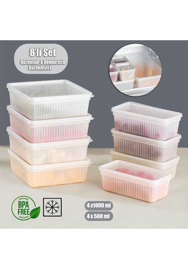 Porsima 2011 8'li Buzluk Buzdolabı Düzenleyici Saklama Kabı Beyaz