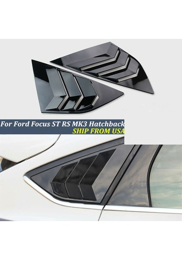 Padalink Ford福克斯st Rs Mk3 İçin Abs Plastik Arka Cam Perde, Karbon Fiber Stili Siyah Seçenekli