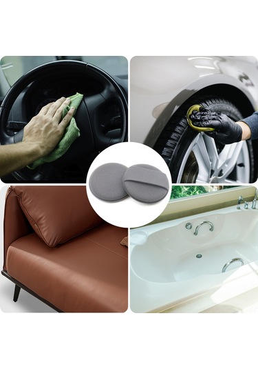 Kosona 5 Adet 4 İnç Gri Mikrofiber Sponge: Otomobil Bakımı Parlaklık Verici Cila Uygulama Ve Manuel Parlatma Paspası