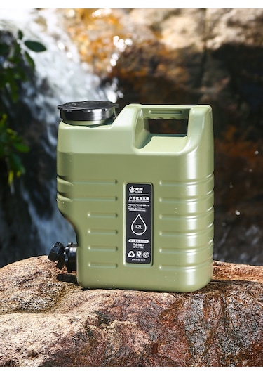 12l Musluklu Dayanıklı Outdoor Kamp Piknik Su Bidonu Yeşil