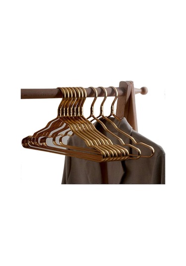 Ganzhoushop 10 Adet Alüminyum Alaşımlı Metal Elbise Askısı Deforme Olmayan Ağır Hizmet Tipi Ceket Kurutma Rafı Yivli Ceket Gömlek Pantolon Zekai Çok Renkli